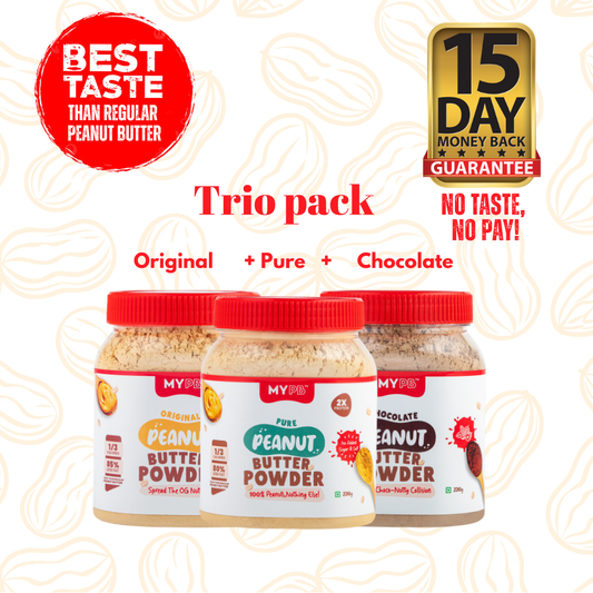 MYPB Trio Pack | No Taste, No Pay | India’s 1st Peanut Butter with a Money-Back Promise.