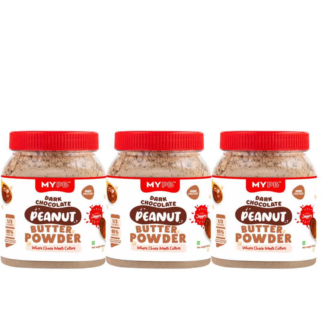 Dark Chocolate Peanut Butter Powder | Jaggery | Ideal for Kids & Adults | High Protein, Less Fat & Calories, No Refined Sugar