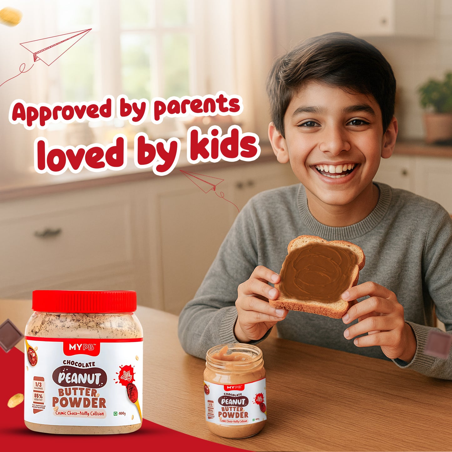 Dark Chocolate Peanut Butter Powder | Jaggery | Ideal for Kids & Adults | High Protein, Less Fat & Calories, No Refined Sugar
